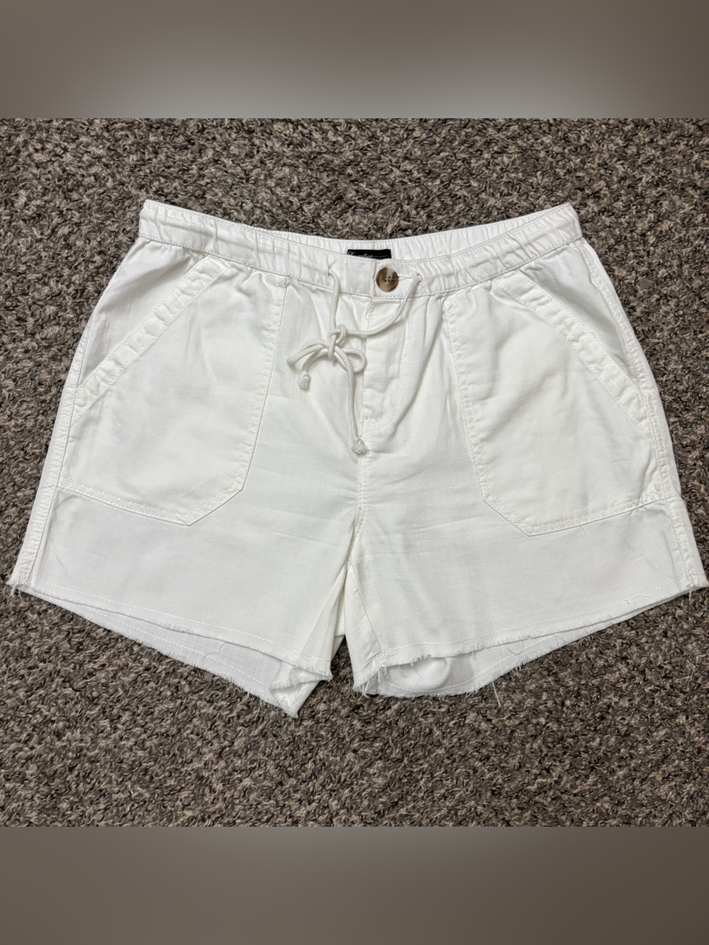 Supplies Women’s White Cotton Tencel Shorts Lightweight Summer